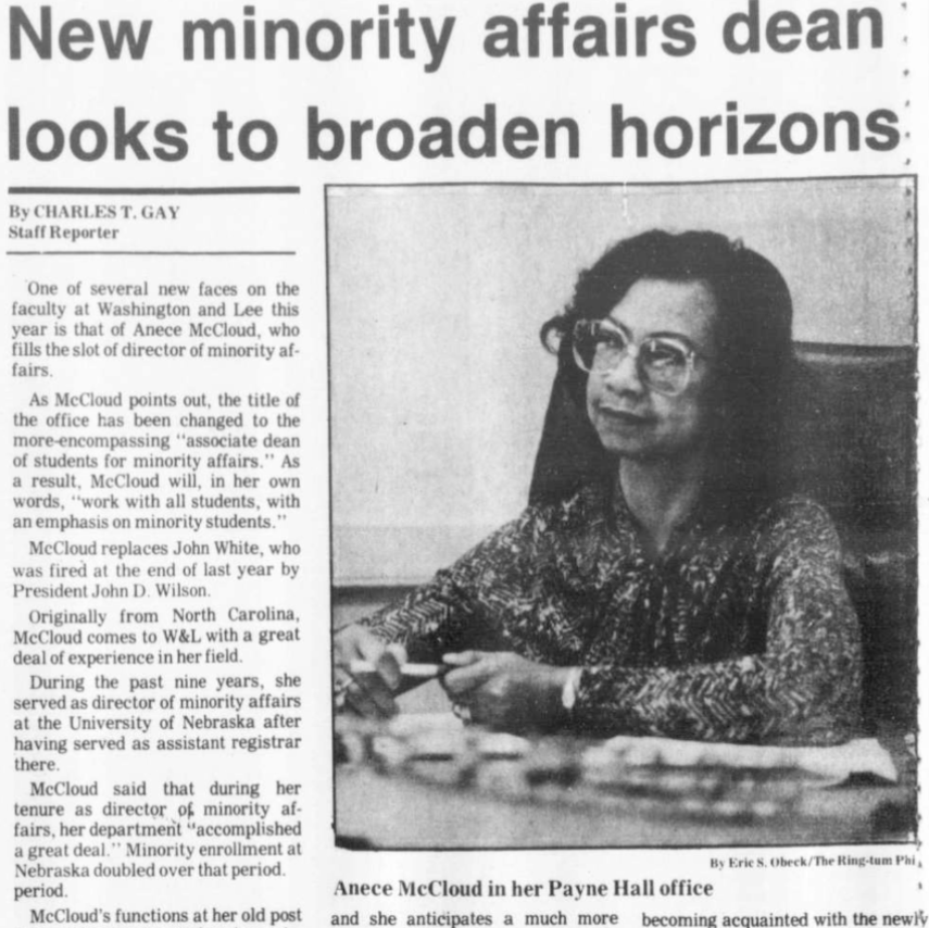 New minority affairs dean in campus newspaper