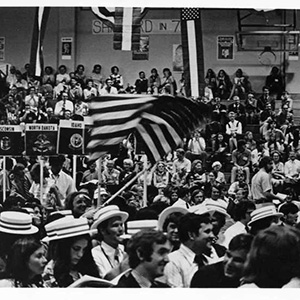 Mock Convention Floor, 1972 - Flag Waving