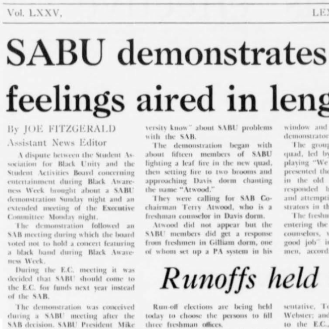 Newspaper clipping on SABU meeting