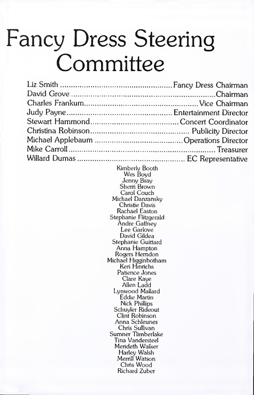 This is a list of the students from the Calyx 1989 on the Fancy Dress Steering Committee during 1989.