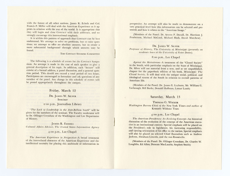 The second and third pages of a printed paper pamphlet. Includes the Friday March 12, and Saturday March 13 Schedule of Events. 