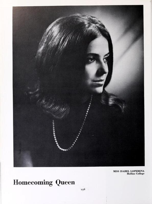 This image is a full-page glamour shot of Miss Isabel Loperena, the Homecoming Queen of 1965, in the Washington and Lee Calyx yearbook.