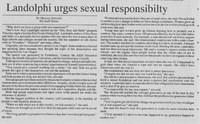 This is an article from mid 90's that discusses what sex is and how sex impacts women from a talk that was given by Landolphi.
