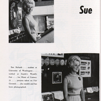 The Southern Collegian spotlights a young woman named Sue Siefarth, who was a student at the University of Washington at the time.