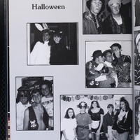 This a section from the yearbook showing students dressed up for Halloween.