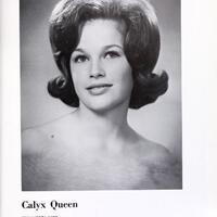 This image is a full-page glamour shot of Miss Sandra Goff, the Calyx Queen of 1968, in the Washington and Lee Calyx yearbook.