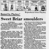 Sweet Briar University was described by Playboy as smoldering and ranked 7th among colleges. This article talks about how the spokeswoman from the school denies these false allegations about the school and how the information is incorrect.